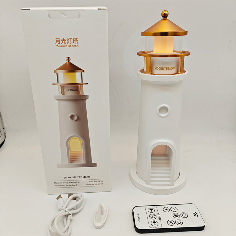 Moon Lamp Projector Night Light,Lighthouse Lamp Decor Night Light for Kids,Moon Light Galaxy Projector Rechargeable LED Aesthetic Table Lamp Christmas Birthday Gifts for Kids Boys Girl