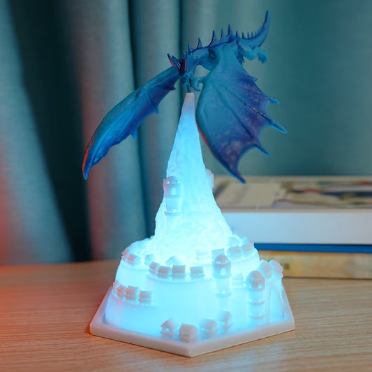 3D Printed Dynamic Balance Dragon LED Night Light