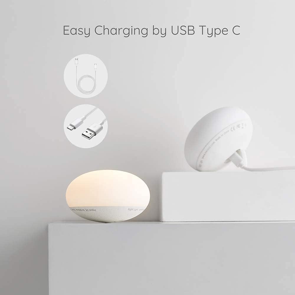 Baby Night Light, Nursery Night Lamp for Breastfeeding, Soft BPA Free Silicone Touch Night Lamp, Eye Caring, Easy Flip Design, Stepless Dimming