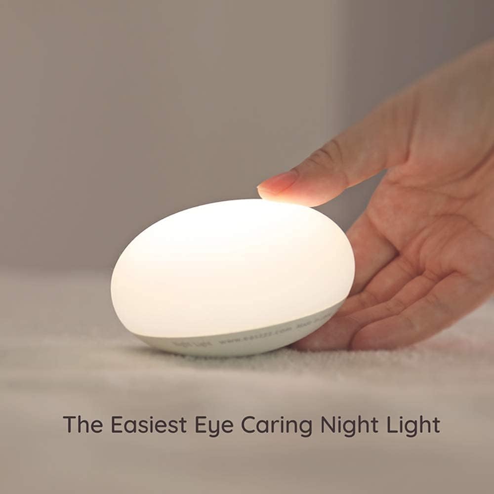 Baby Night Light, Nursery Night Lamp for Breastfeeding, Soft BPA Free Silicone Touch Night Lamp, Eye Caring, Easy Flip Design, Stepless Dimming