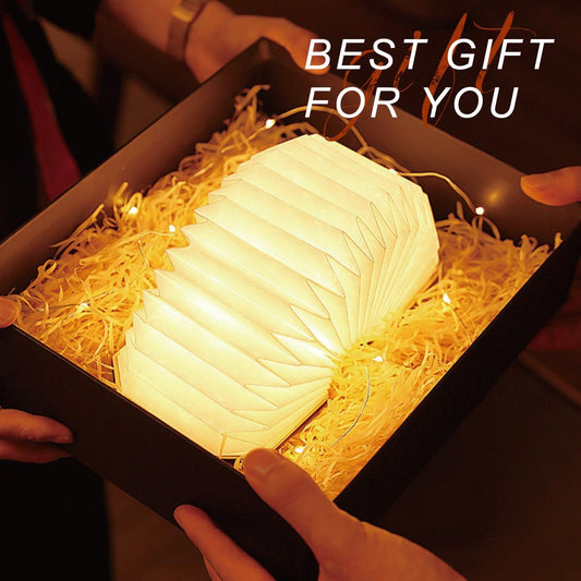 5.7 Inch Wooden Book Lamp - Portable Folding LED Book Light for Reading, Home & Library Decor, Unique Gift for Book Lovers, Magnetic Book-Shaped Night Light