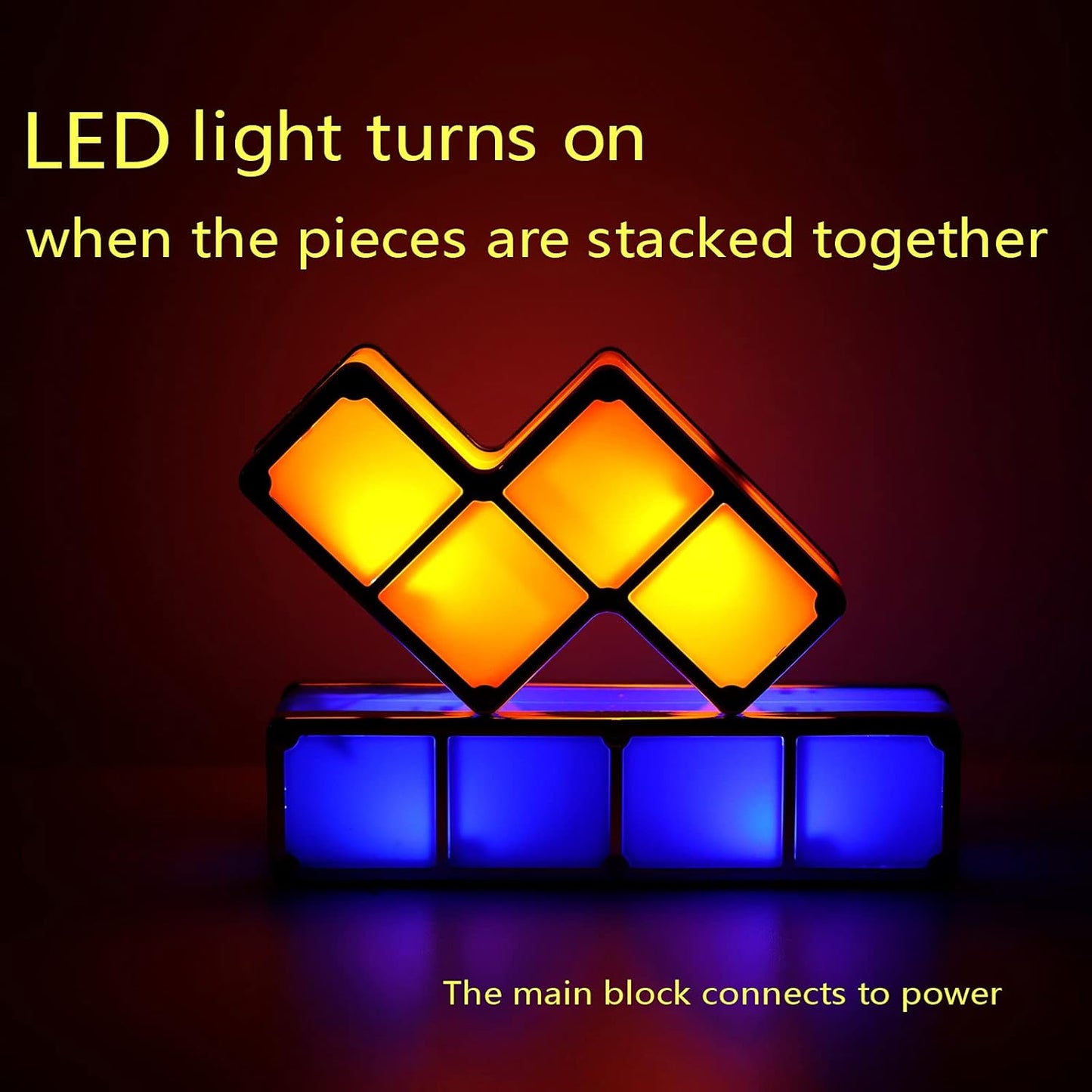 Night Light for Kids, Stackable LED 7 Colors 3D Puzzles Night Light Induction Interlocking Desk Lamp, DIY Tangram Light Blocks Puzzles lamp for Kids with USB Charger