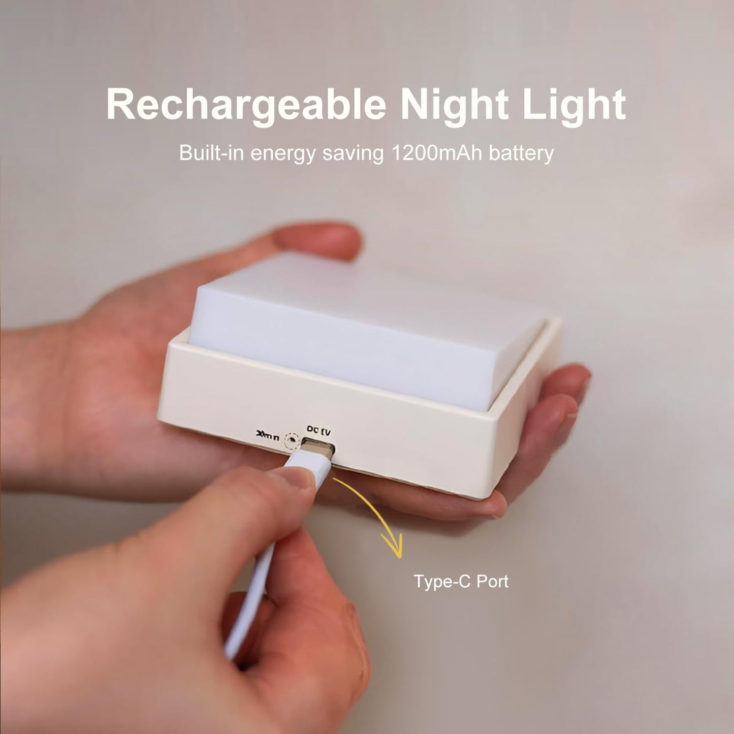 Night Light, Magnetic LED Nightlight with 1200mAh Rechargeable Battery,Dimmable,30-Minute Timer, 3000K Automatic Warm Night Light for Adults/Kid/Bathroom/Bedroom/Hallway