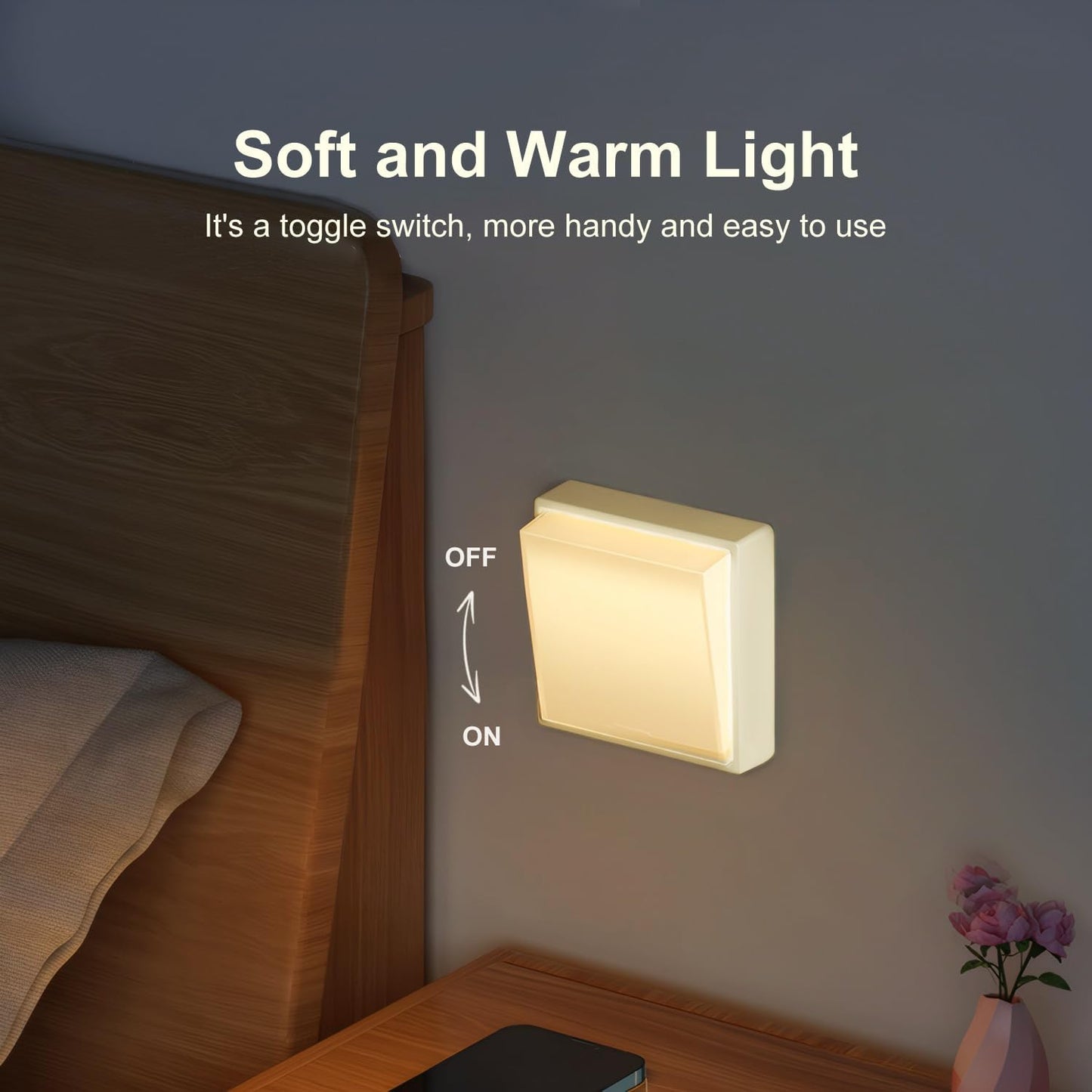 Night Light, Magnetic LED Nightlight with 1200mAh Rechargeable Battery,Dimmable,30-Minute Timer, 3000K Automatic Warm Night Light for Adults/Kid/Bathroom/Bedroom/Hallway