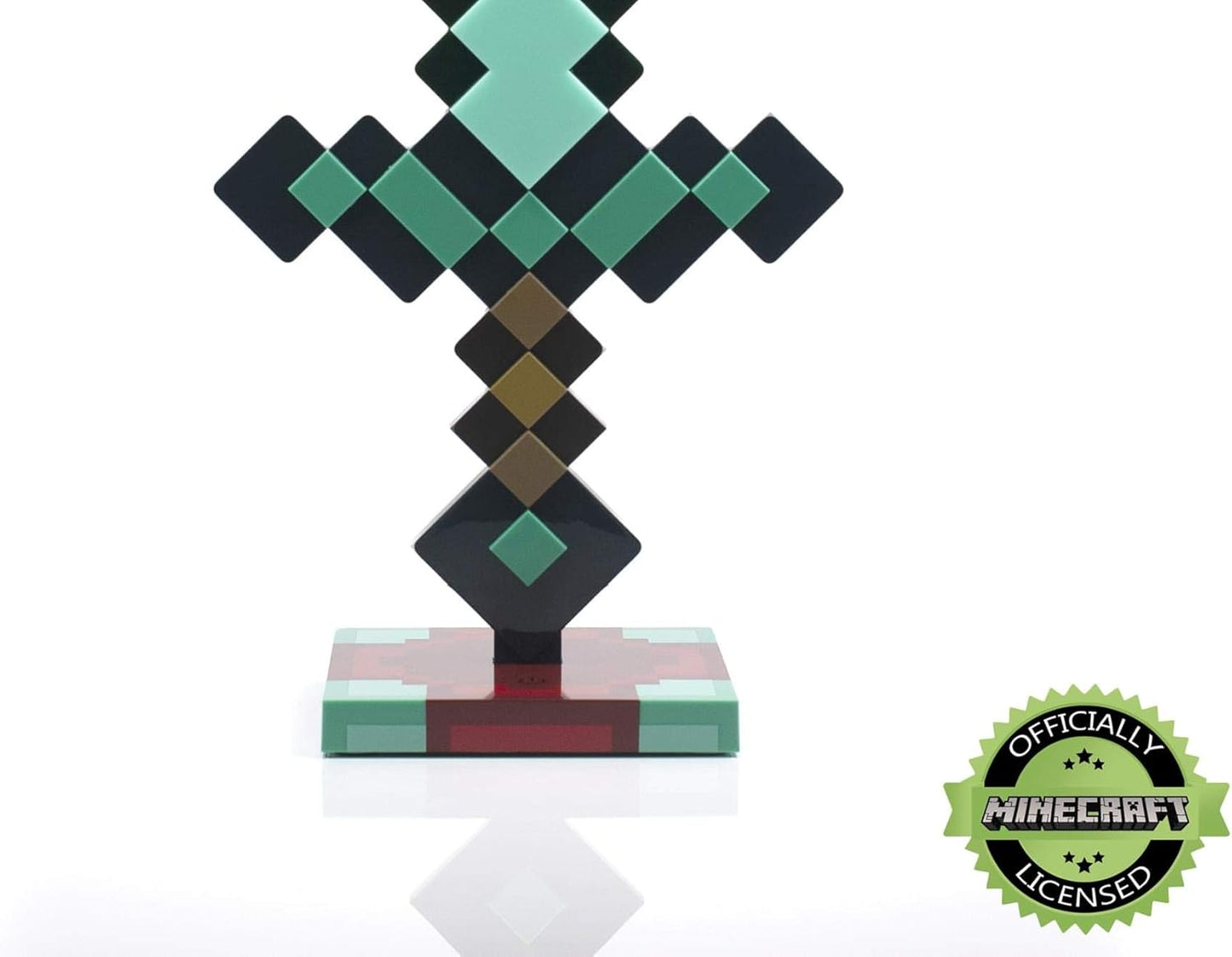 Diamond Sword 14 Inch USB Desk LED Night Light - Decorative, Fun, Safe & Awesome Bedside Mood Lamp Toy for Baby, Boys, Teen, Adults & Gamers - Best for Home's Bedroom, Living Room Or Office