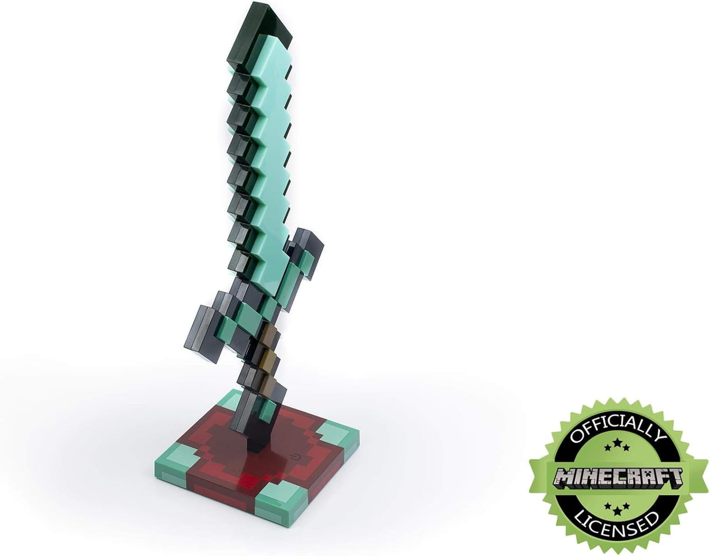 Diamond Sword 14 Inch USB Desk LED Night Light - Decorative, Fun, Safe & Awesome Bedside Mood Lamp Toy for Baby, Boys, Teen, Adults & Gamers - Best for Home's Bedroom, Living Room Or Office