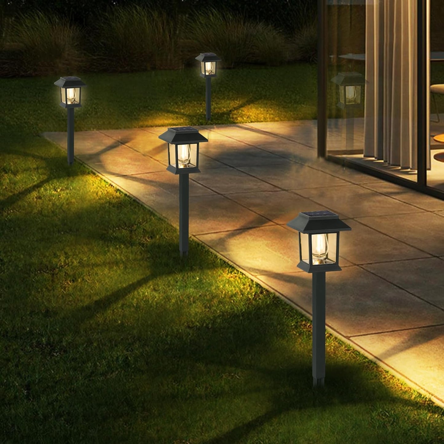 Solar Lights Outdoor,6 Pack Waterproof Auto On/Off Solar Pathway Lights for Your Garden, Landscape, Path, Yard, Patio, Driveway,Walkway Decor