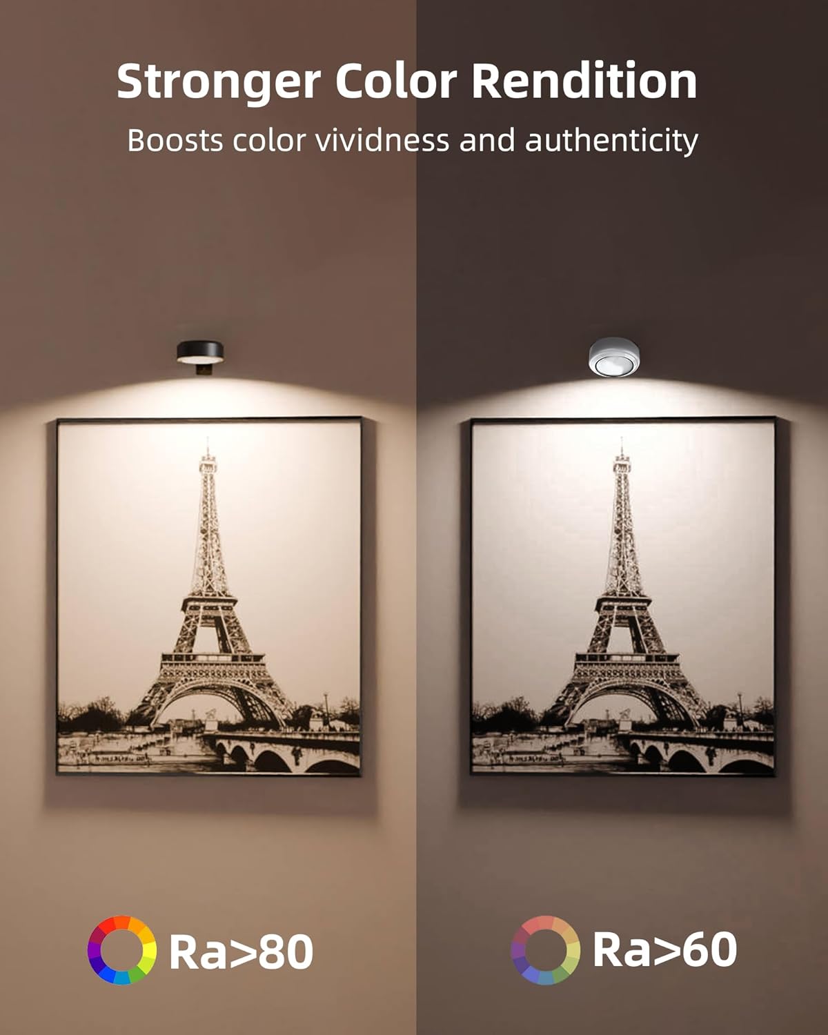 Picture Lights for Wall, 1000mAh Rechargeable Battery Magnetic Poster Lights with 3 Color Temps & 12 RGB, Remote Dimmable Timer Painting Light, Wall Decor Light for Art Display, Frame (3 Pack)