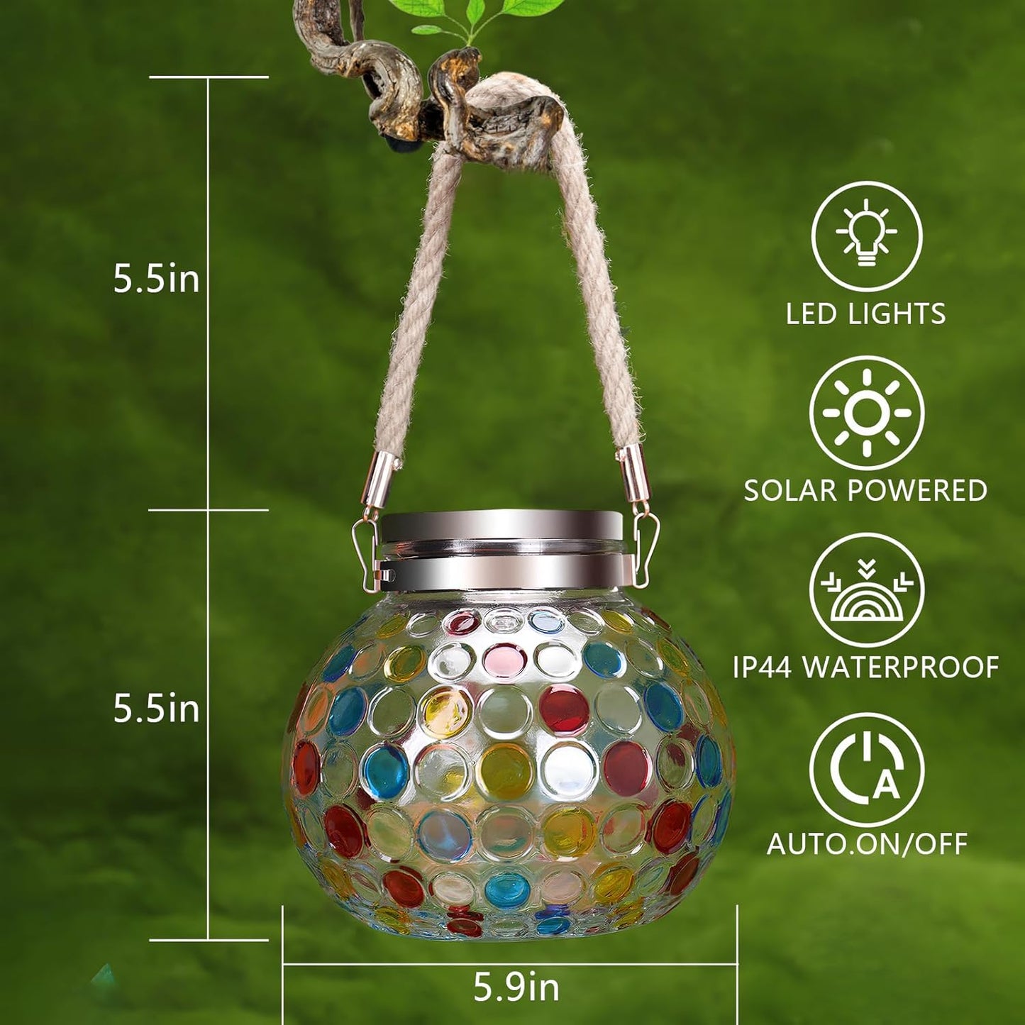 Kaleido Prism Solar Glass Lantern (Outdoor)