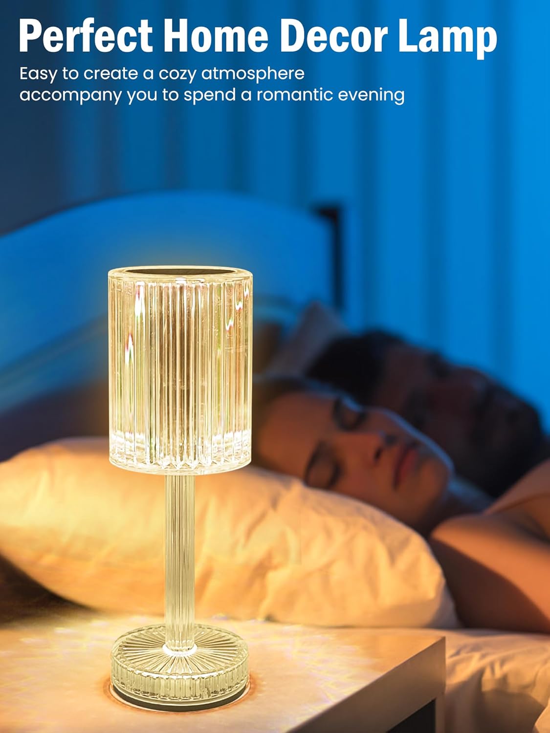 Aurora Prism Crystal Night Light – 16 Colors, Touch & Rechargeable