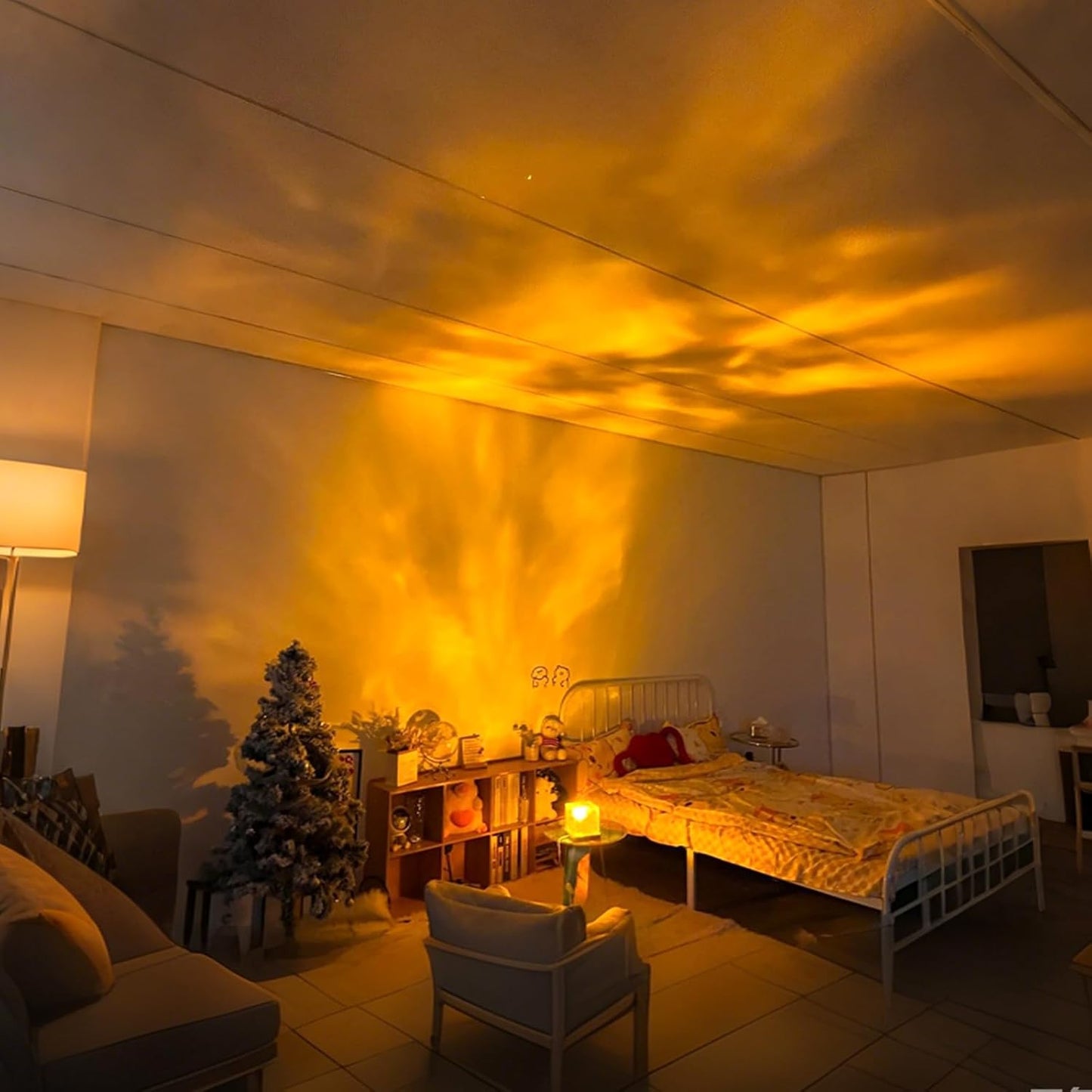 Dynamic Shadow Water Pattern Rotating Atmosphere Night Light