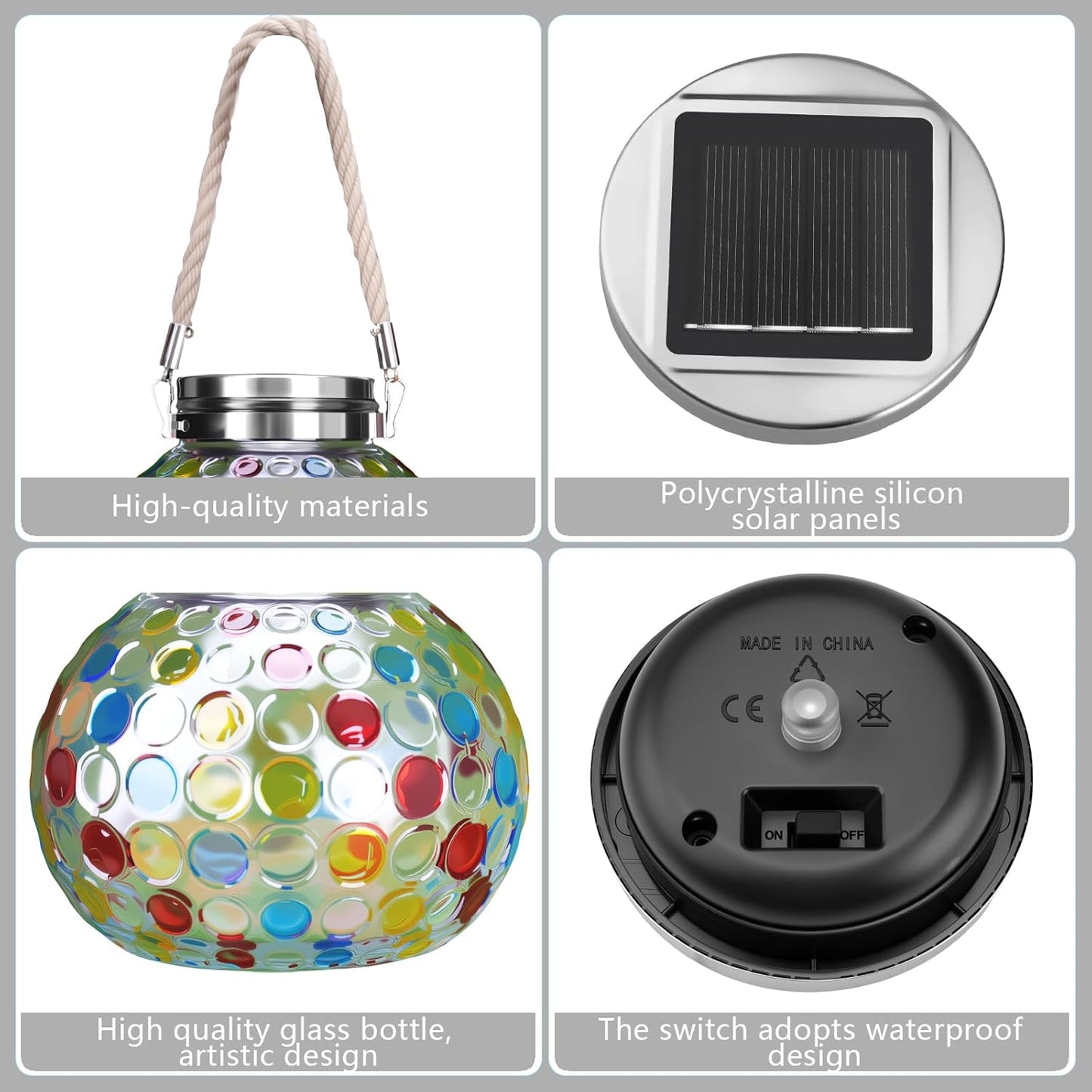 Kaleido Prism Solar Glass Lantern (Outdoor)