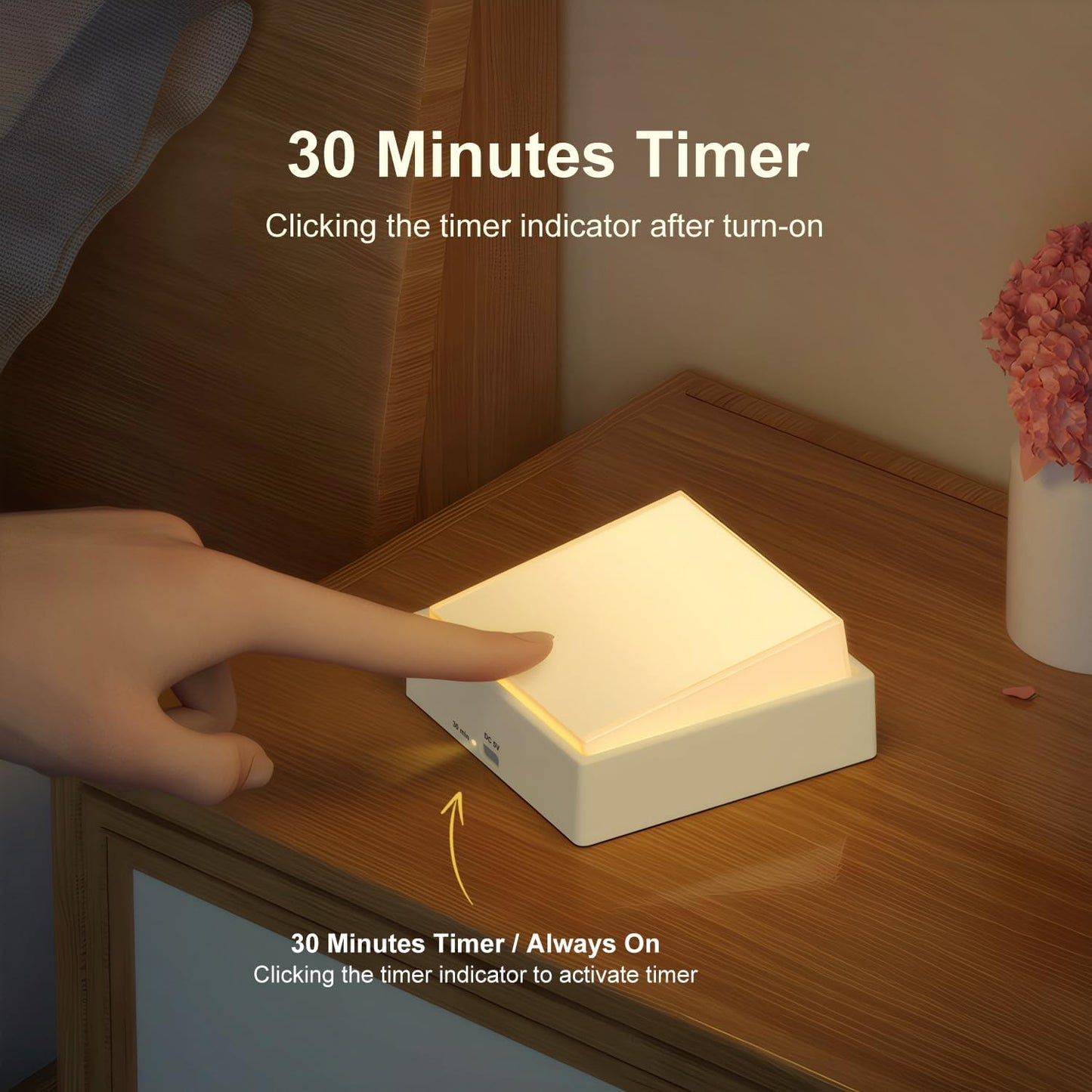 Night Light, Magnetic LED Nightlight with 1200mAh Rechargeable Battery,Dimmable,30-Minute Timer, 3000K Automatic Warm Night Light for Adults/Kid/Bathroom/Bedroom/Hallway