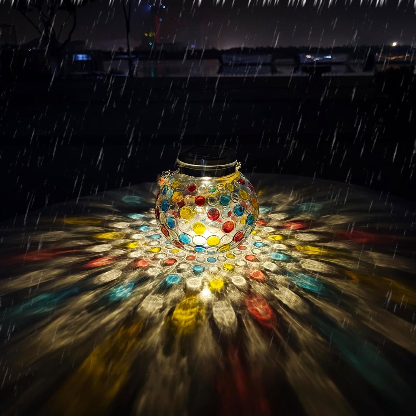 Kaleido Prism Solar Glass Lantern (Outdoor)