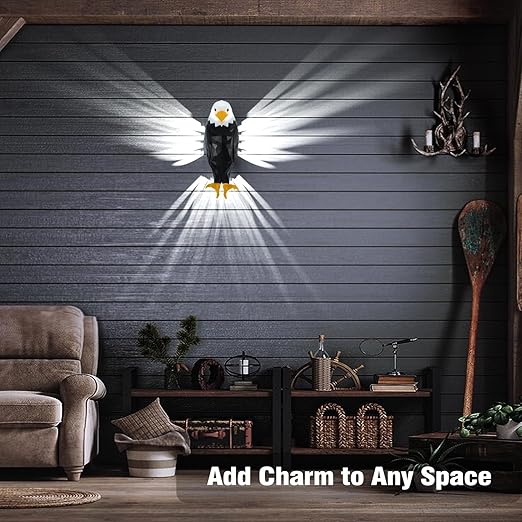 Bald Eagle Wall Light 8 Colors & 4 Modes, Magnetic Mounted, Motion Sensor, Timer, Type-C Rechargeable Night Light for Bedroom, Living Room, Gaming & Gift