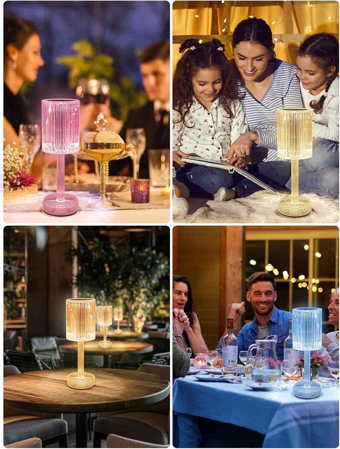 Aurora Prism Crystal Night Light – 16 Colors, Touch & Rechargeable