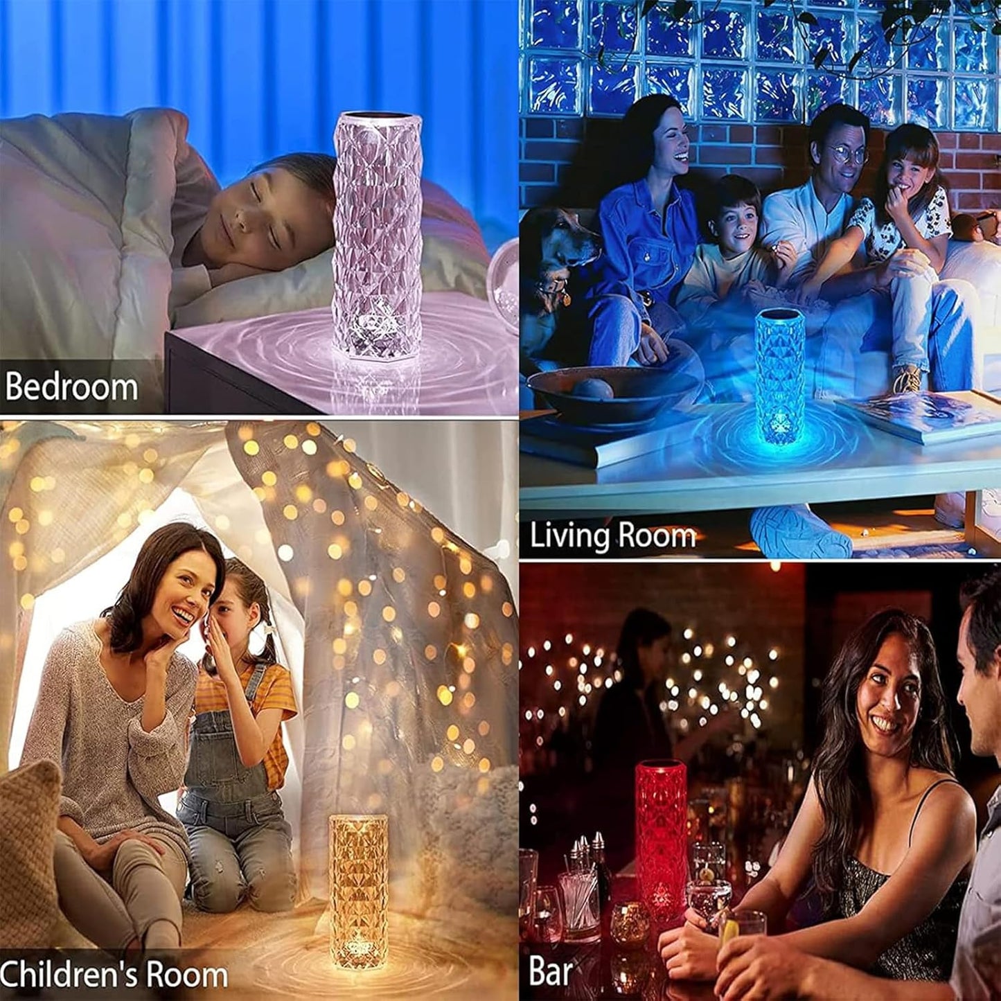 Aurora Prism Crystal Night Light – 16 Colors, Touch & Rechargeable