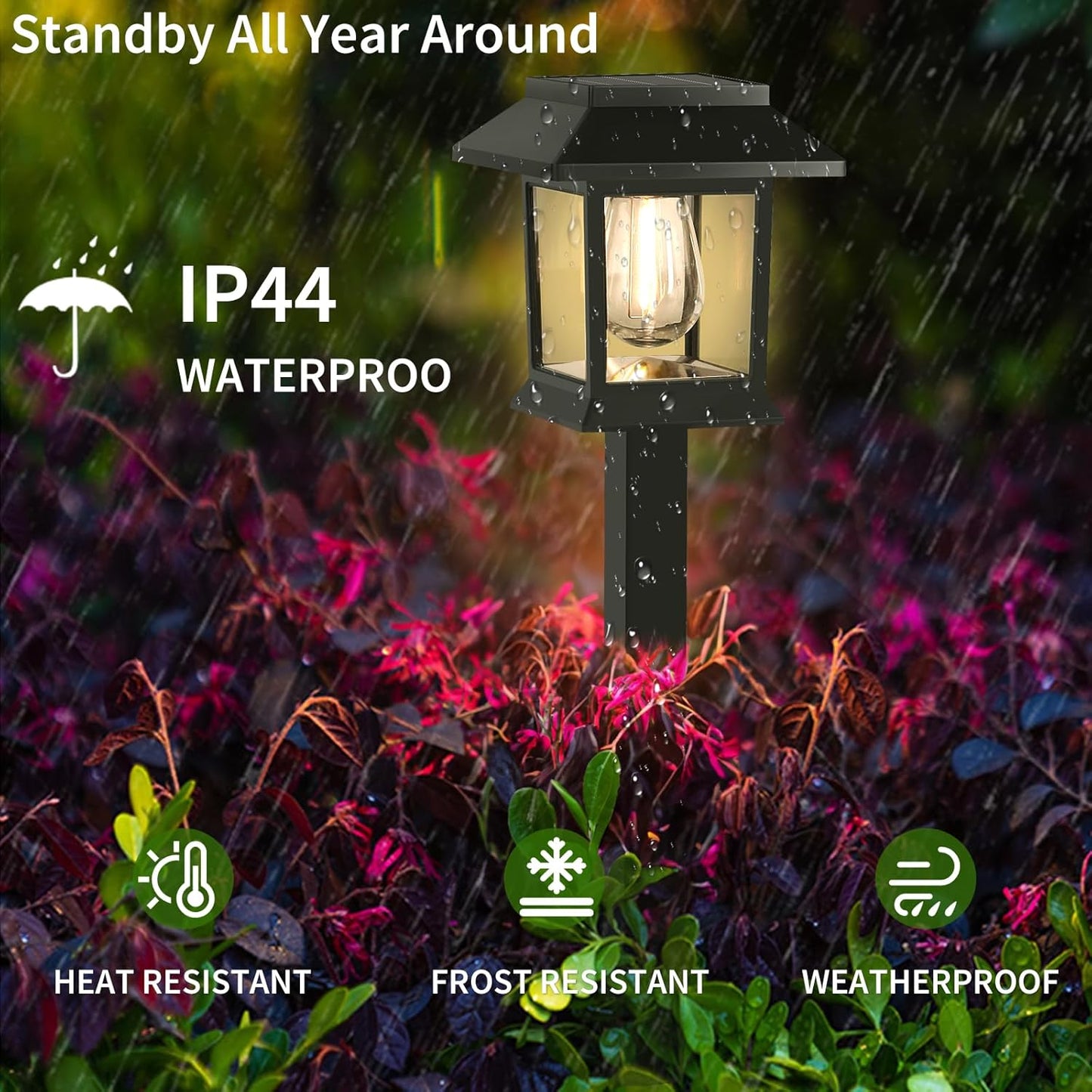 Solar Lights Outdoor,6 Pack Waterproof Auto On/Off Solar Pathway Lights for Your Garden, Landscape, Path, Yard, Patio, Driveway,Walkway Decor