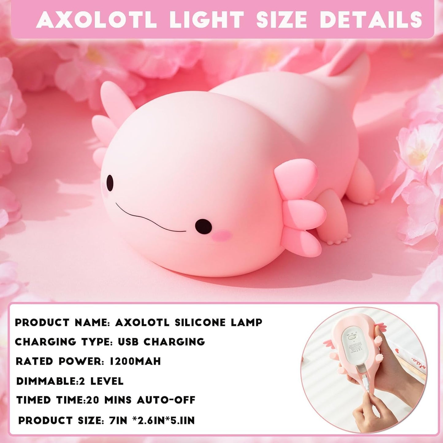 Cute Axolotl Lamp