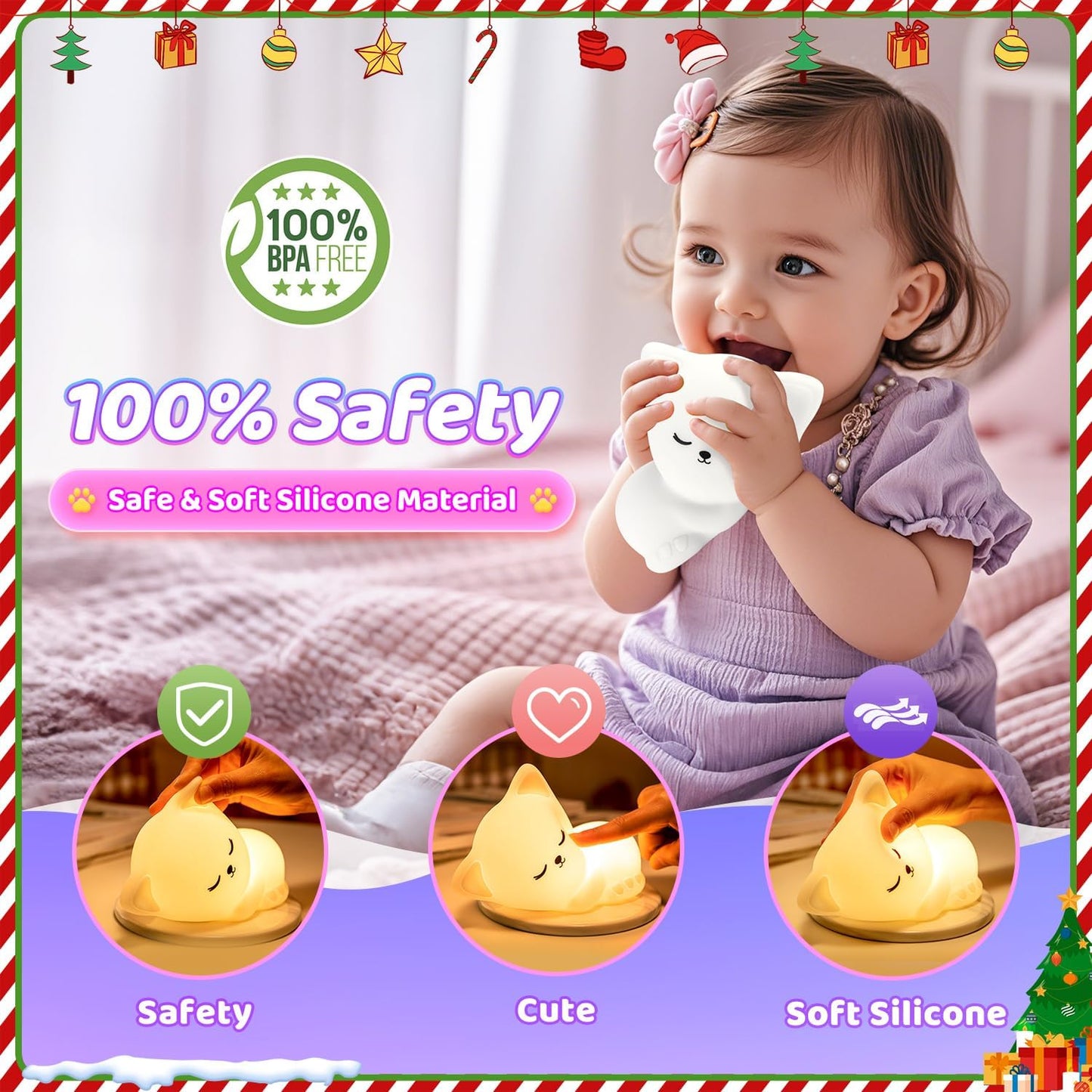 Cute Kitty Kids Night Light