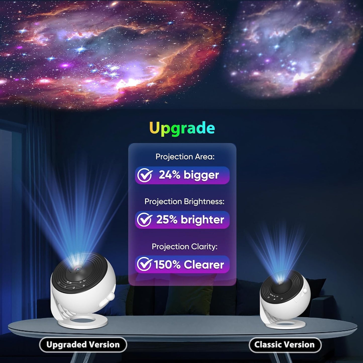 Galaxy Starry Sky Projector Night Light Rotating LED Star Lamp