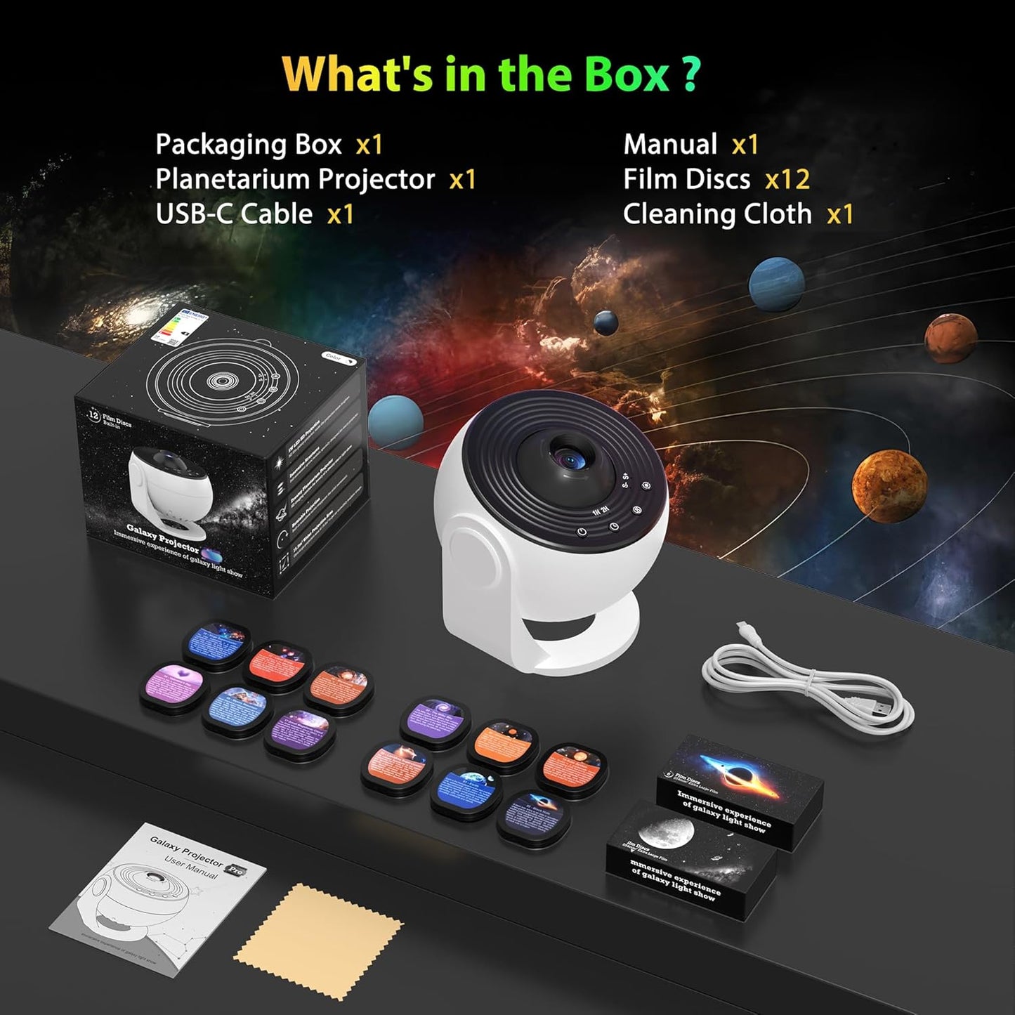 Galaxy Starry Sky Projector Night Light Rotating LED Star Lamp