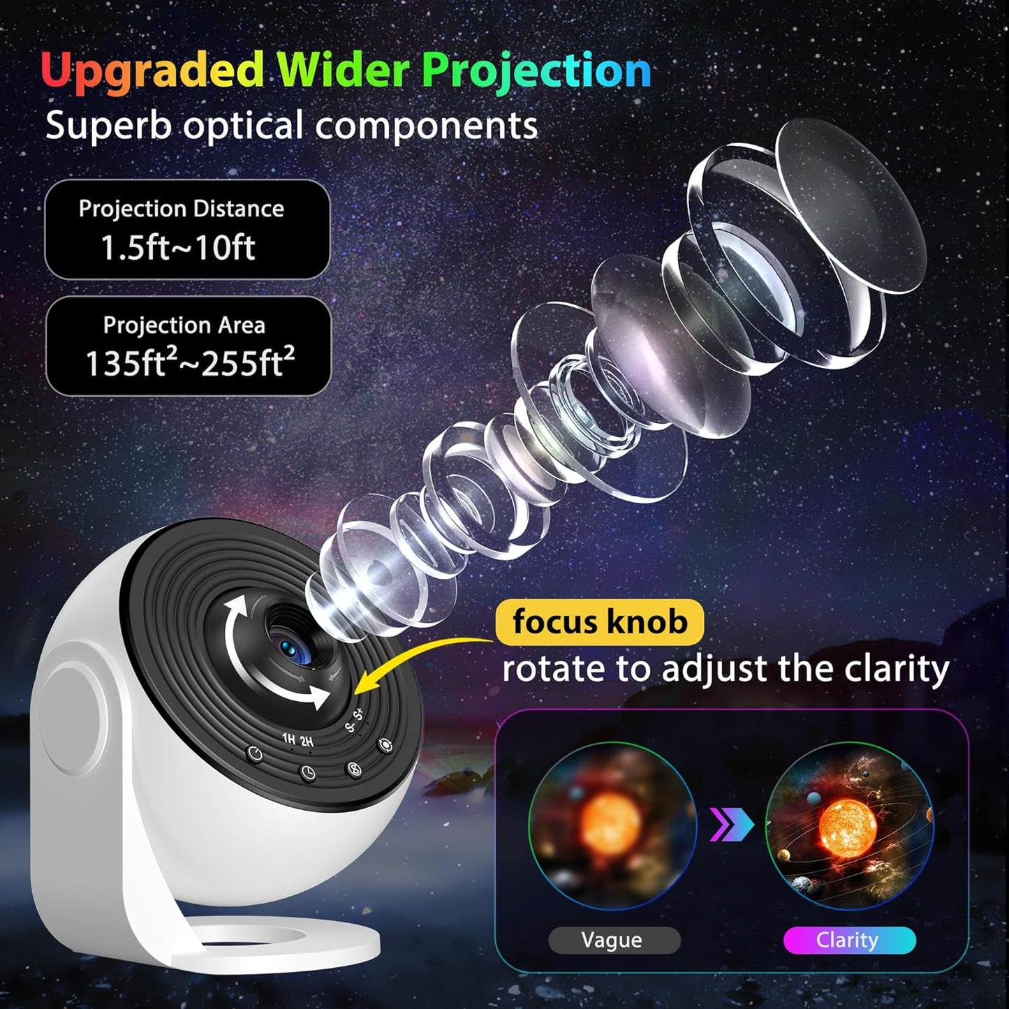Galaxy Starry Sky Projector Night Light Rotating LED Star Lamp