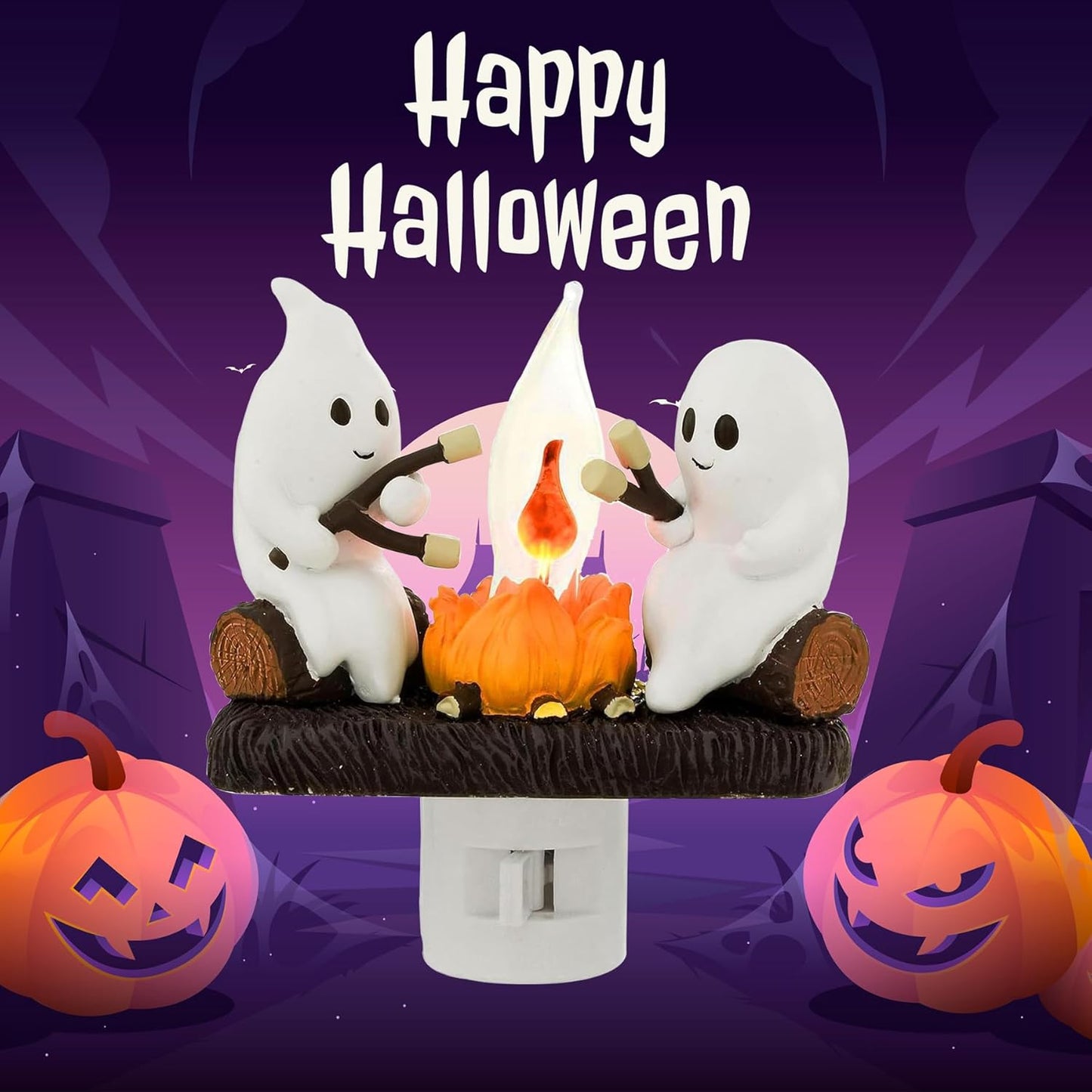 Trick or Treat Ghost Campfire Light – Halloween Home Decor
