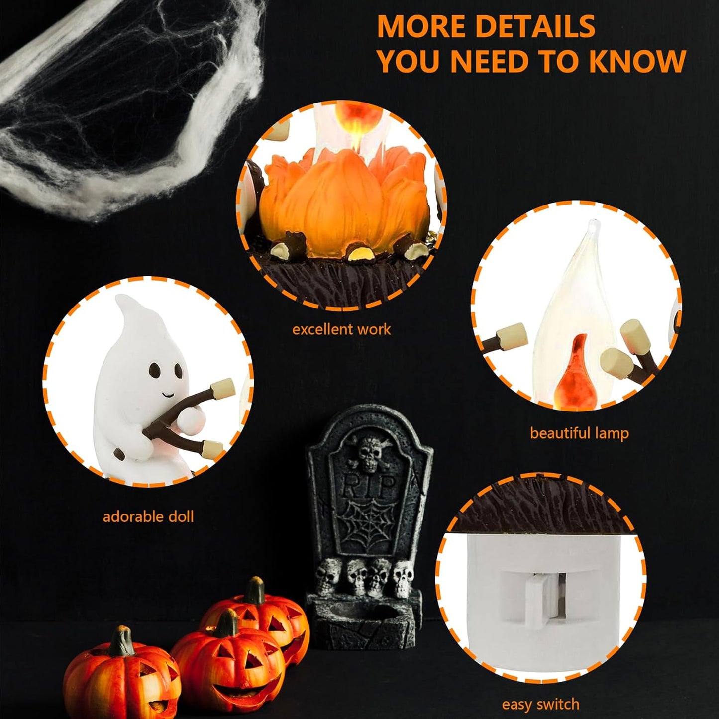 Trick or Treat Ghost Campfire Light – Halloween Home Decor