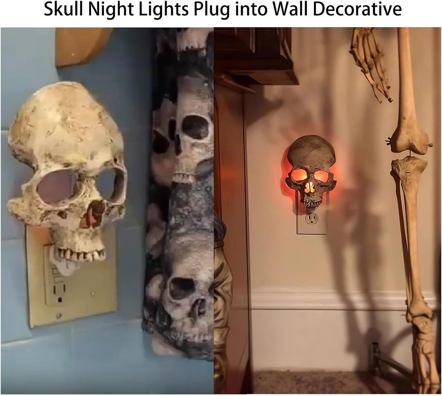 Human Skull Light Night Light,Halloween Night Light
