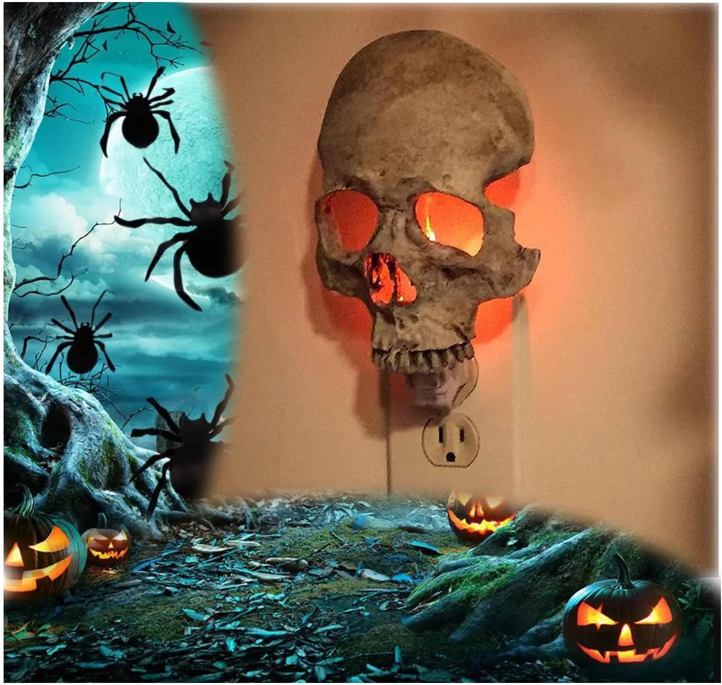 Human Skull Light Night Light,Halloween Night Light
