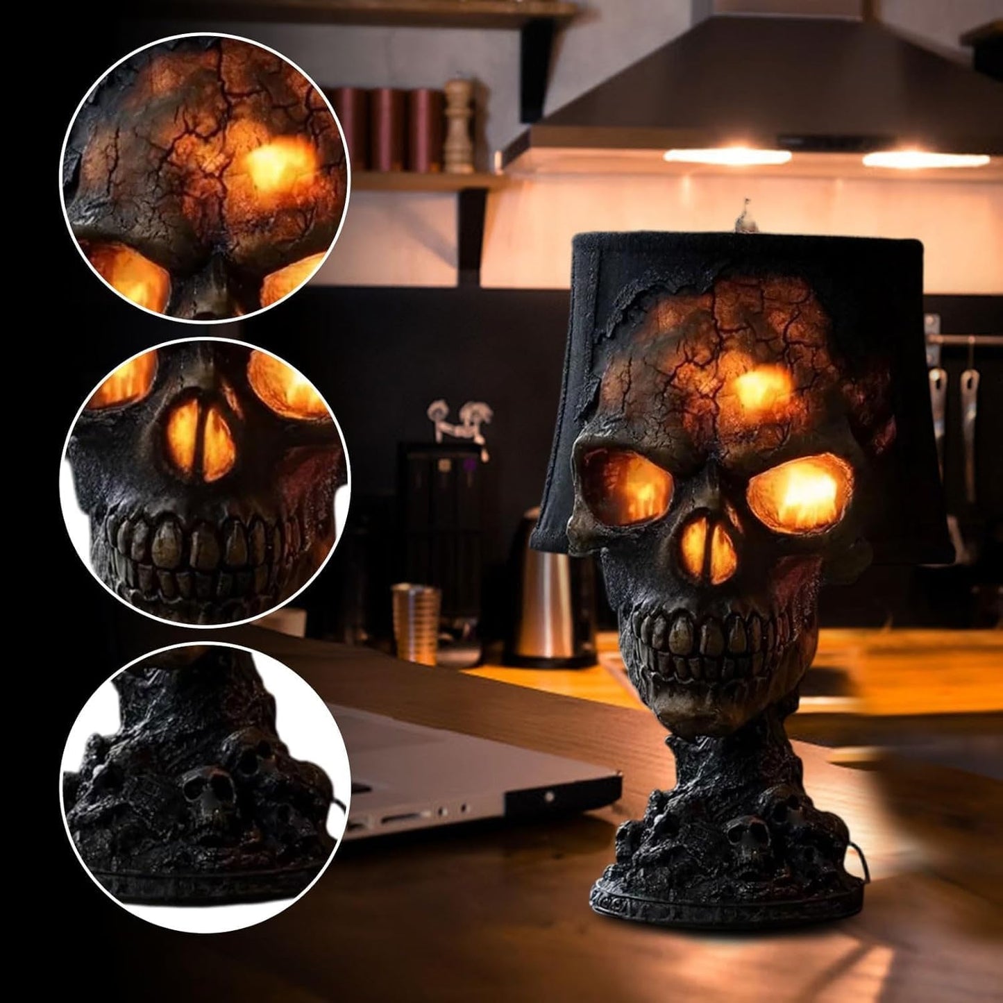 Lava Stone Skull Lamp for Halloween