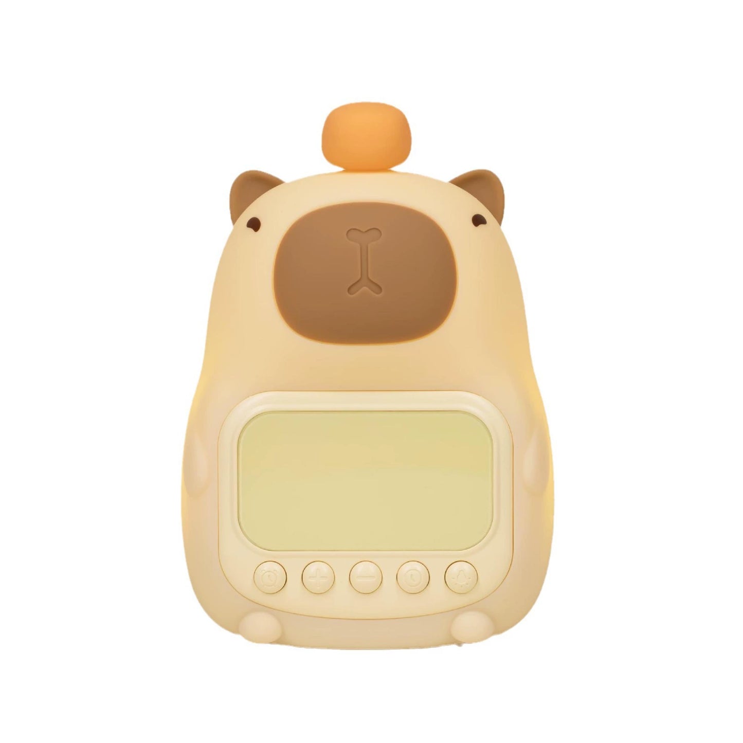 Squishy Silicone Capybara Alarm Clock LED Night Light - Perfect Gift for Kids and Girls
