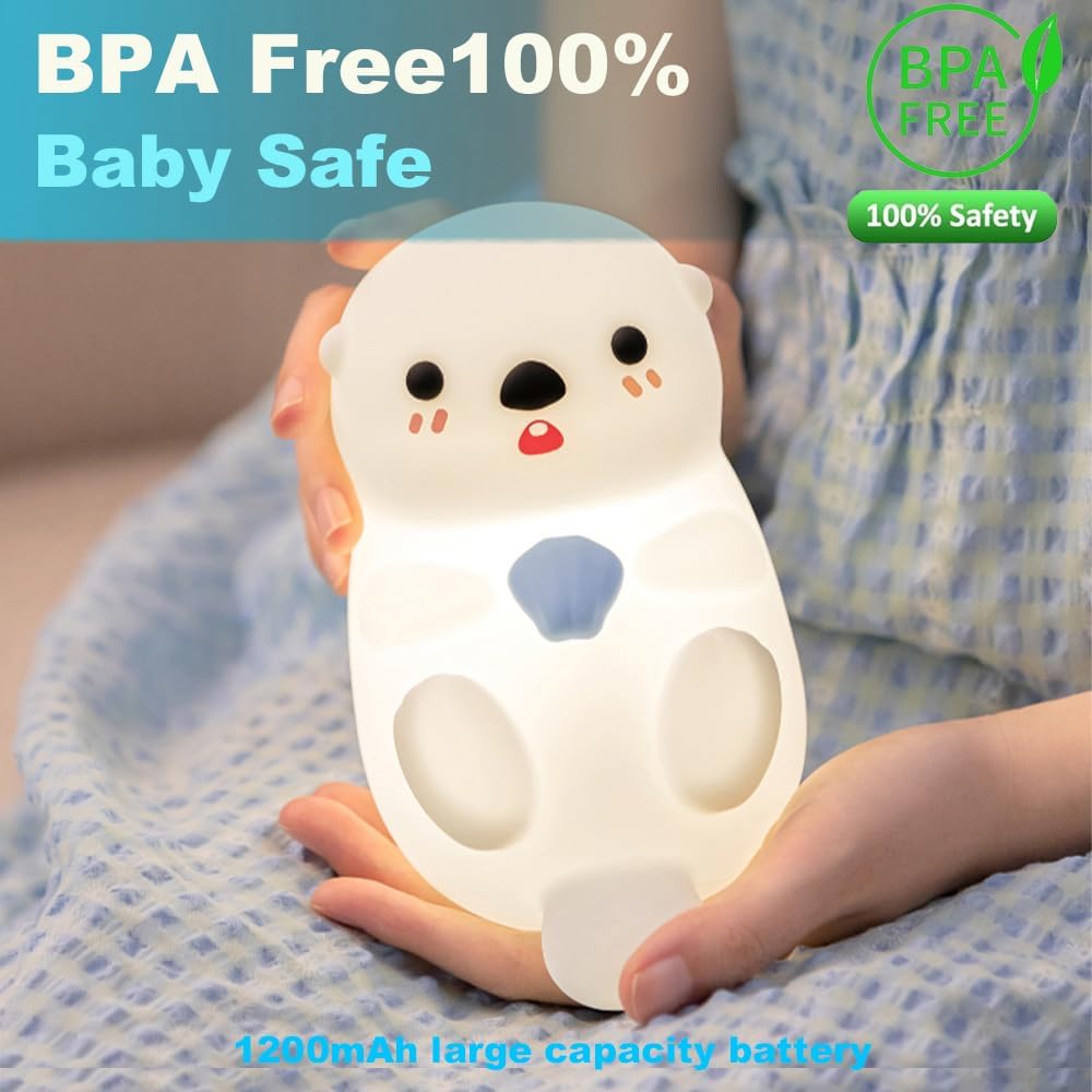 Otter Squishy Silicon LED Night Light Limited - Tap Lamp, Best Gift for Kids and Girls