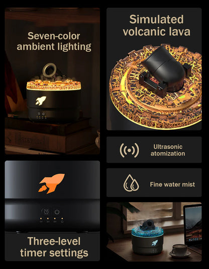 Cannon Humidifier Aroma Diffuser Water Mist Night Light Lava Perfect Gift