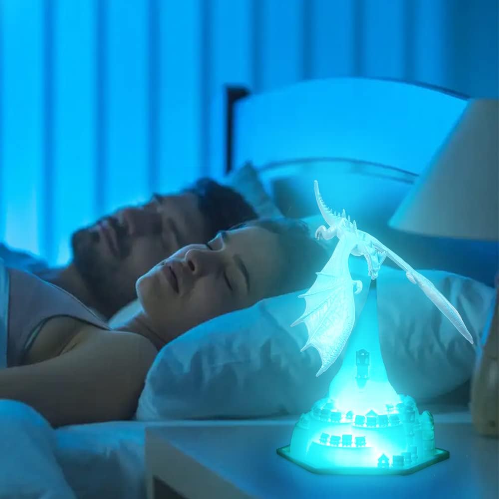 3D Printed Dynamic Balance Dragon LED Night Light