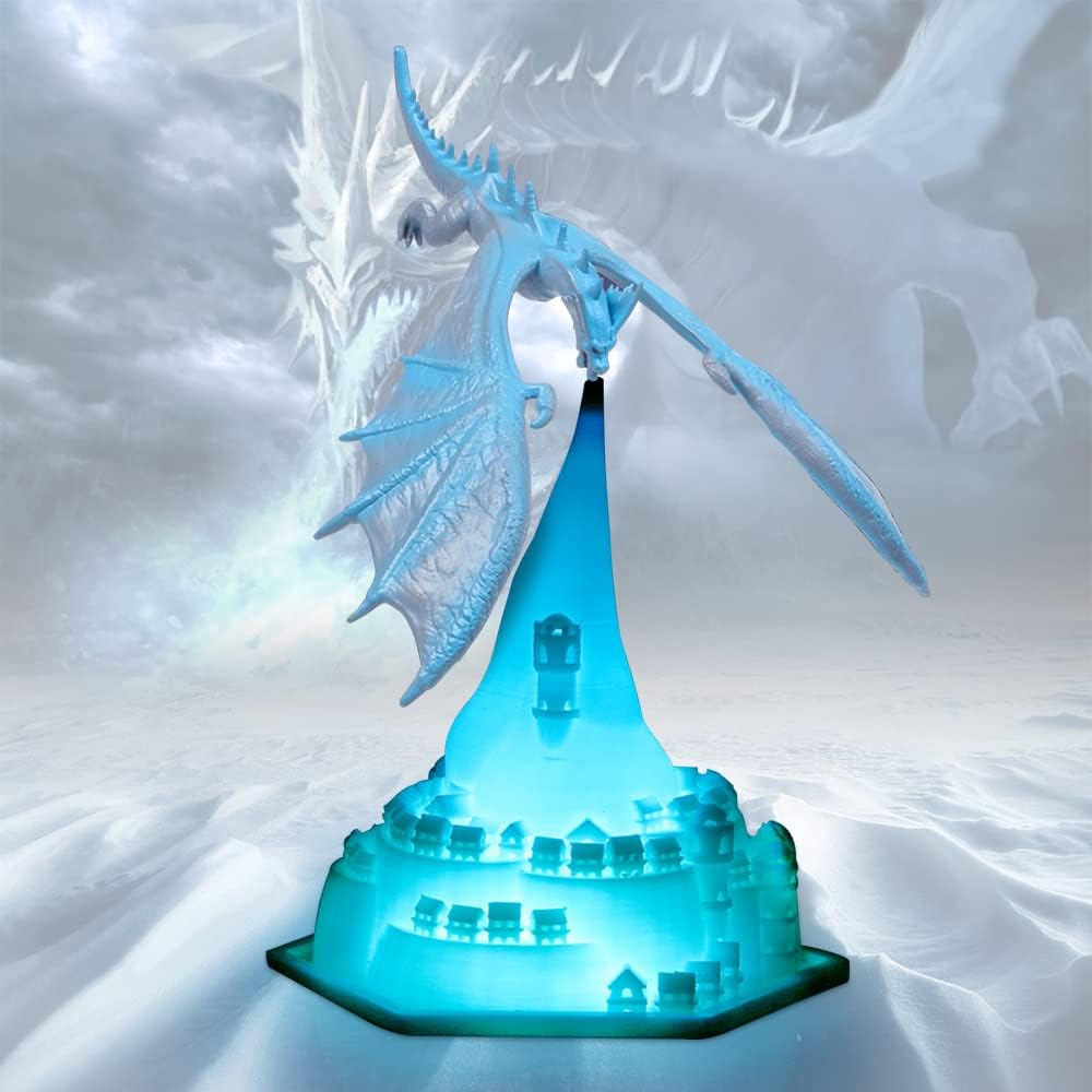 3D Printed Dynamic Balance Dragon LED Night Light