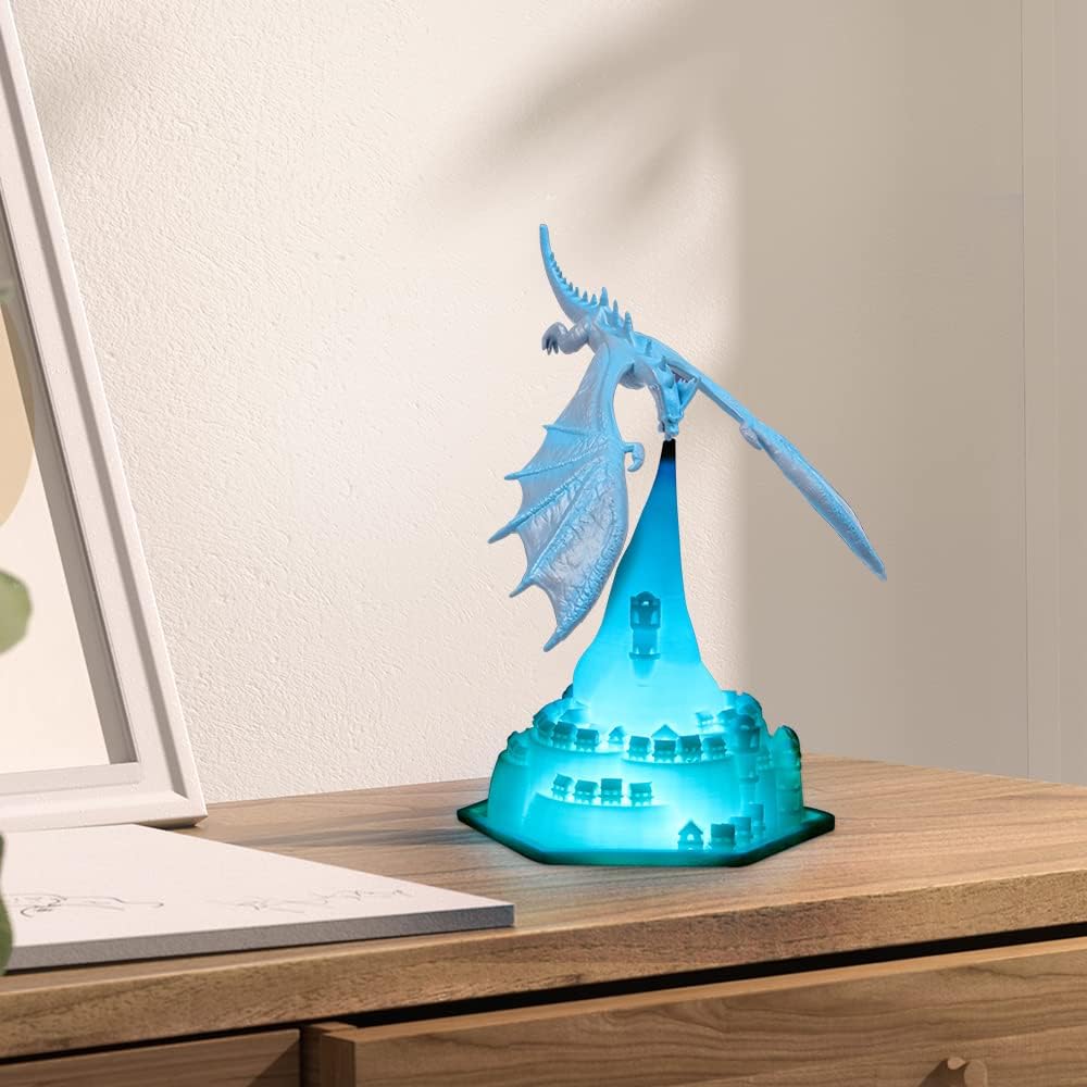 3D Printed Dynamic Balance Dragon LED Night Light