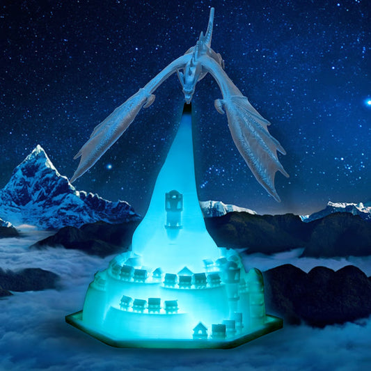 3D Printed Dynamic Balance Dragon LED Night Light
