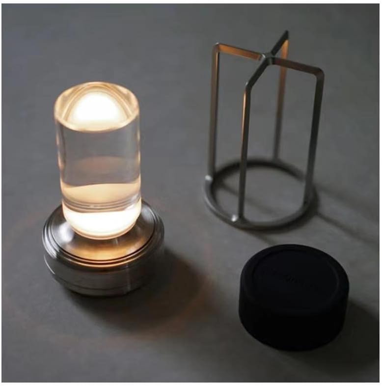 Portable Metal Table Lamp for Indoor/Outdoor ,Rechargeable Cordless LED Lamp, 3-Colour Infinitely Dimming Battery Powered Small Desk Lamp, Restaurant/Bedroom/Bar/Coffee Shop/Camping Light