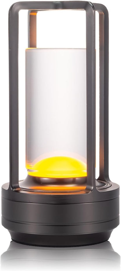 Portable Metal Table Lamp for Indoor/Outdoor ,Rechargeable Cordless LED Lamp, 3-Colour Infinitely Dimming Battery Powered Small Desk Lamp, Restaurant/Bedroom/Bar/Coffee Shop/Camping Light