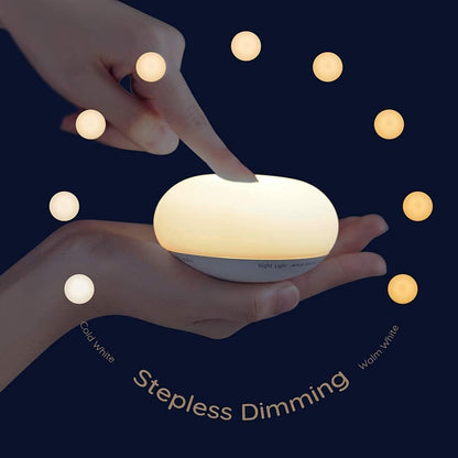 Baby Night Light, Nursery Night Lamp for Breastfeeding, Soft BPA Free Silicone Touch Night Lamp, Eye Caring, Easy Flip Design, Stepless Dimming