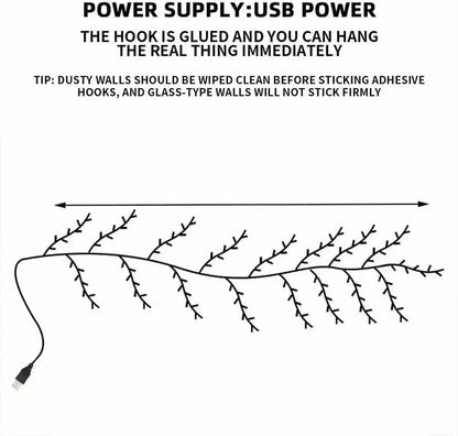 Cherry blossoms/Rose LED Tree Branch Lights for Wall,Easter Egg Willow Vine Twig Decor,USB Interface,with 144 LED Lights and Remote,8 Lighting Modes,for Home,Walls,Doors Windows (90inch)