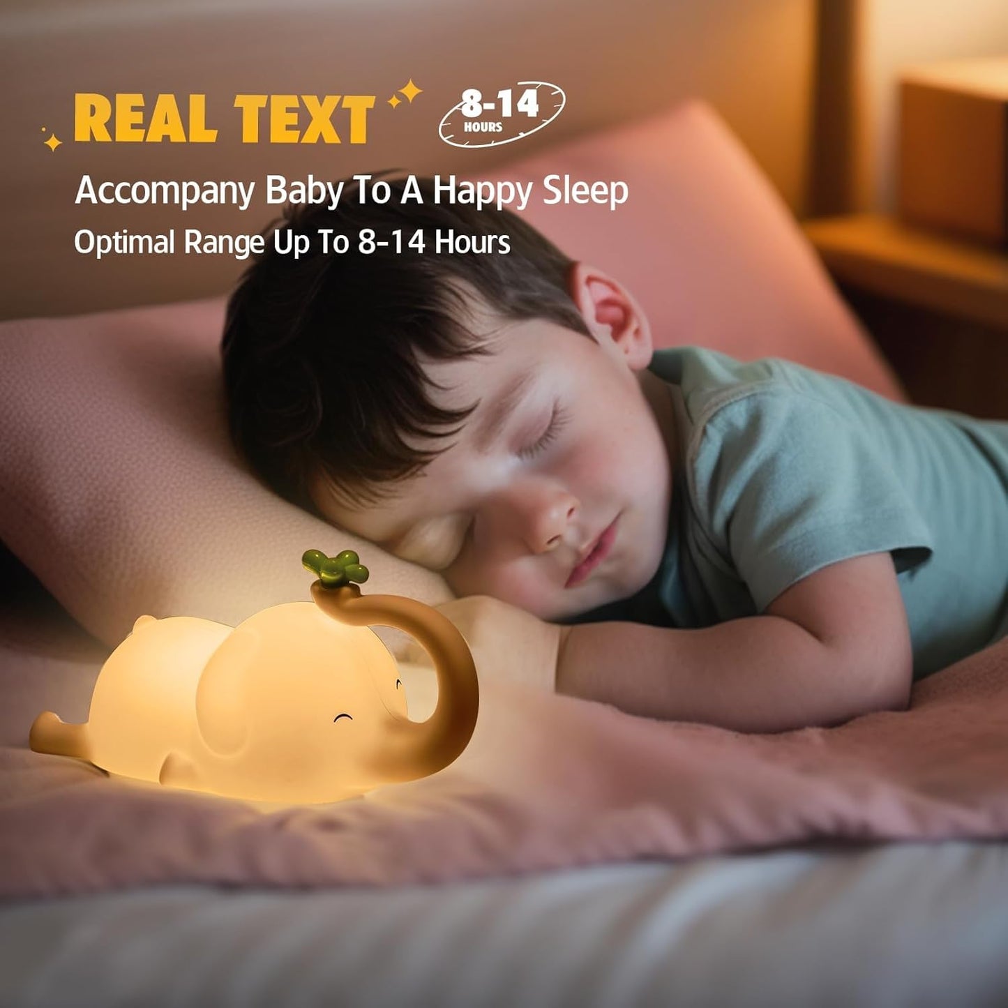Squishy Silicone Flying Elephant LED Night Light - Perfect Gift for Kids and Girls