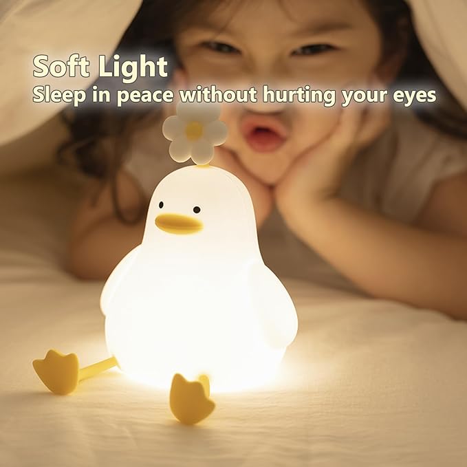 Cute Duck LED Squishy Night Light For Gift USB Rechargeable Duck Lamp