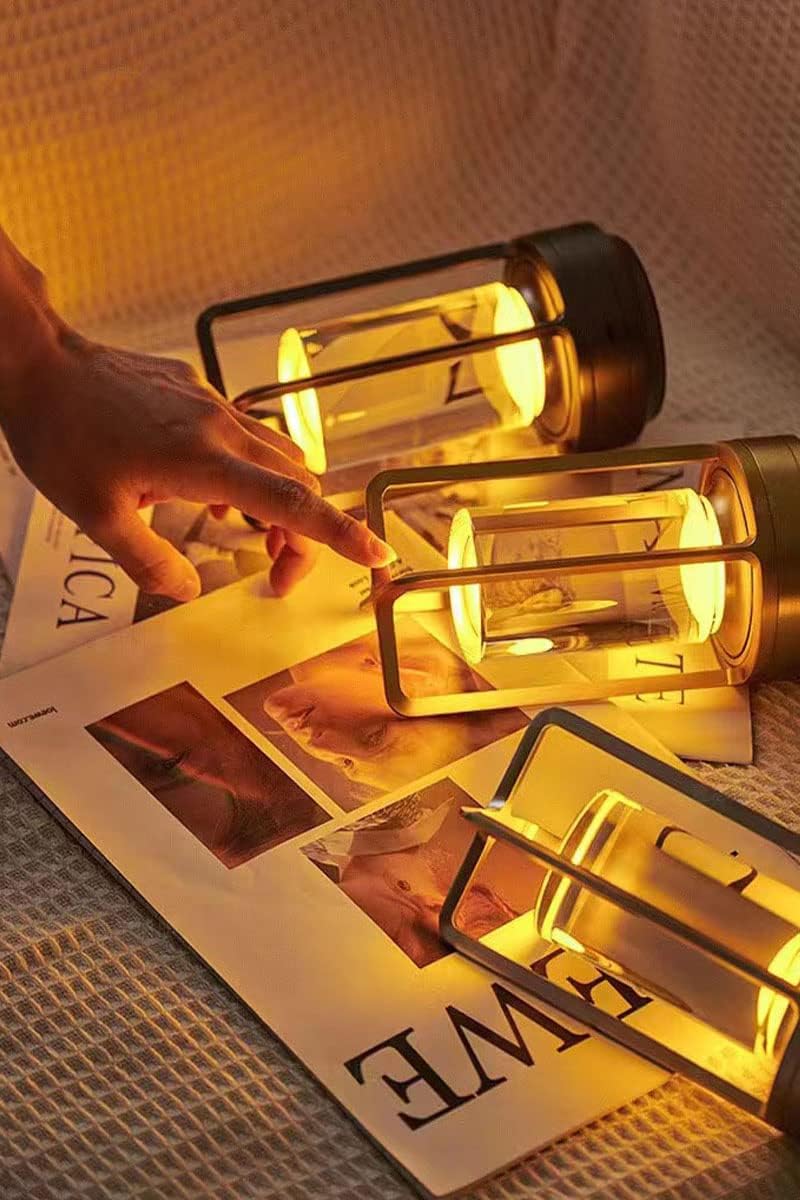 Portable Metal Table Lamp for Indoor/Outdoor ,Rechargeable Cordless LED Lamp, 3-Colour Infinitely Dimming Battery Powered Small Desk Lamp, Restaurant/Bedroom/Bar/Coffee Shop/Camping Light