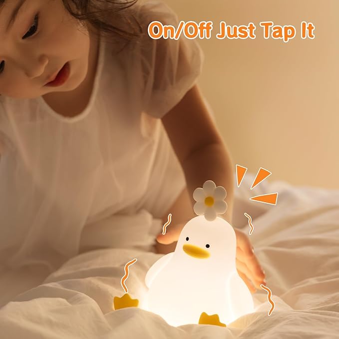 Cute Duck LED Squishy Night Light For Gift USB Rechargeable Duck Lamp