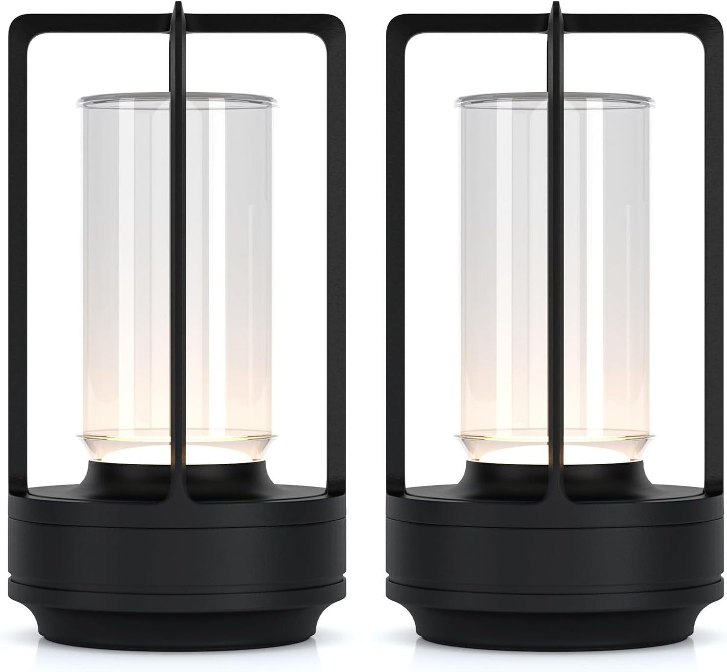 Portable Metal Table Lamp for Indoor/Outdoor ,Rechargeable Cordless LED Lamp, 3-Colour Infinitely Dimming Battery Powered Small Desk Lamp, Restaurant/Bedroom/Bar/Coffee Shop/Camping Light