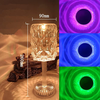 Aurora Prism Crystal Night Light – 16 Colors, Touch & Rechargeable