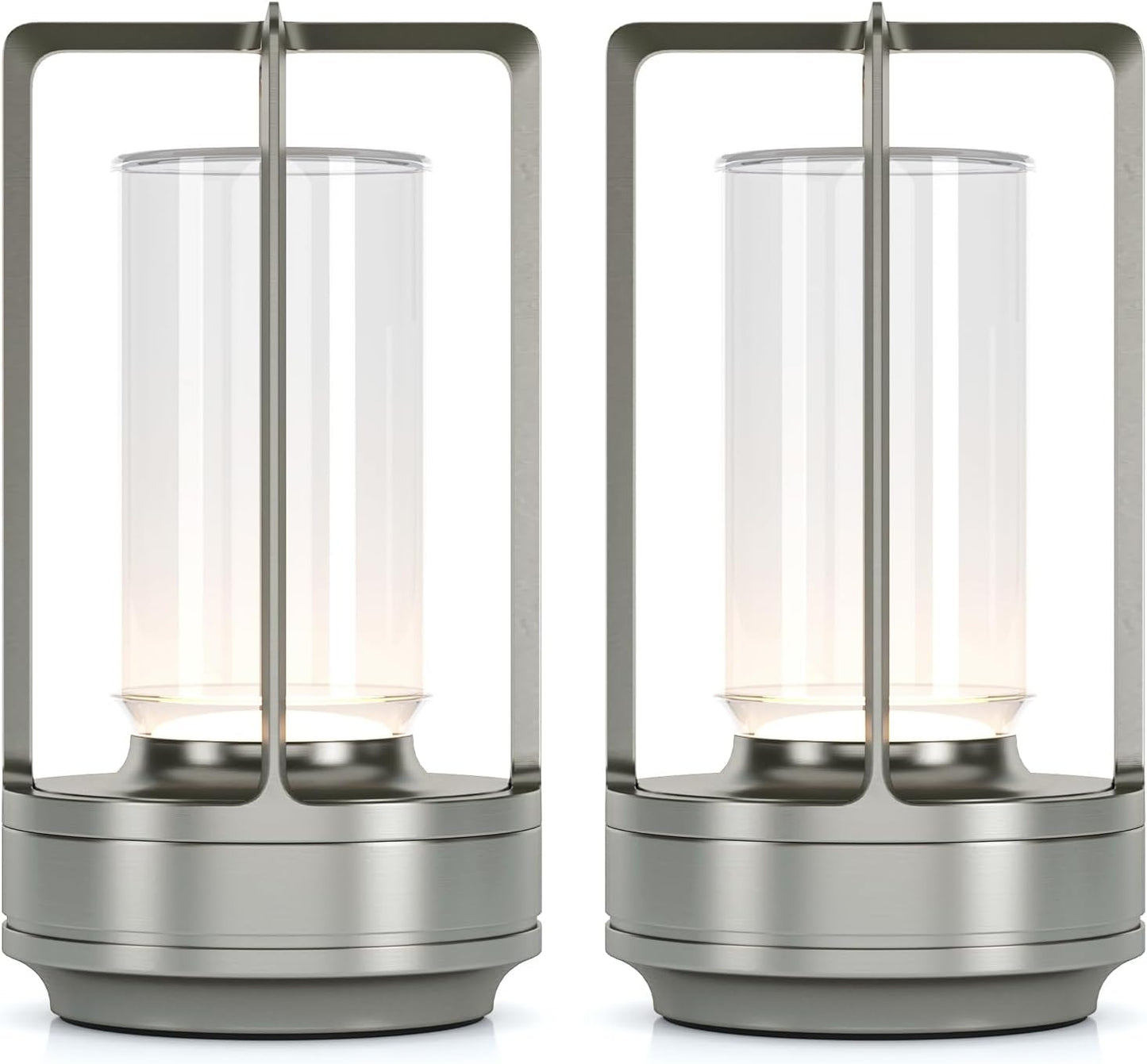 Portable Metal Table Lamp for Indoor/Outdoor ,Rechargeable Cordless LED Lamp, 3-Colour Infinitely Dimming Battery Powered Small Desk Lamp, Restaurant/Bedroom/Bar/Coffee Shop/Camping Light